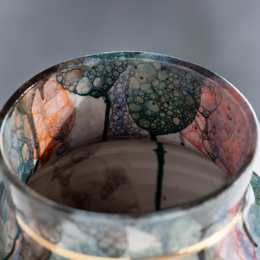 Brad Lamoureux - Colorful Vessel with Gold #6 Ceramic Vessel Day in the Life Gallery