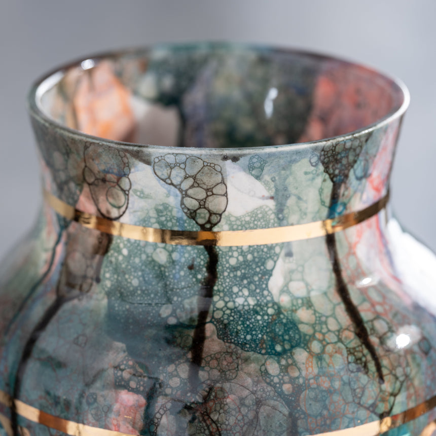 Brad Lamoureux - Colorful Vessel with Gold #6 Ceramic Vessel Day in the Life Gallery