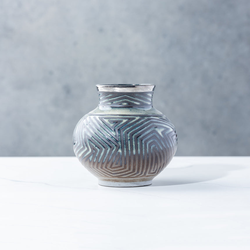 Brad Lamoureux - Geometric Vase with White Gold Ceramic Vessel Day in the Life Gallery