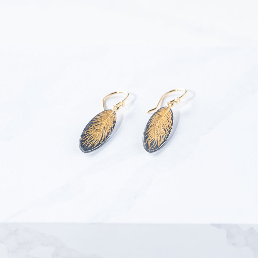 Edna Madera - N° 232 Feather Dangles (M) Earrings Day in the Life Gallery 