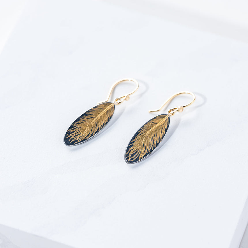 Edna Madera - N° 232 Feather Dangles (M) Earrings Day in the Life Gallery