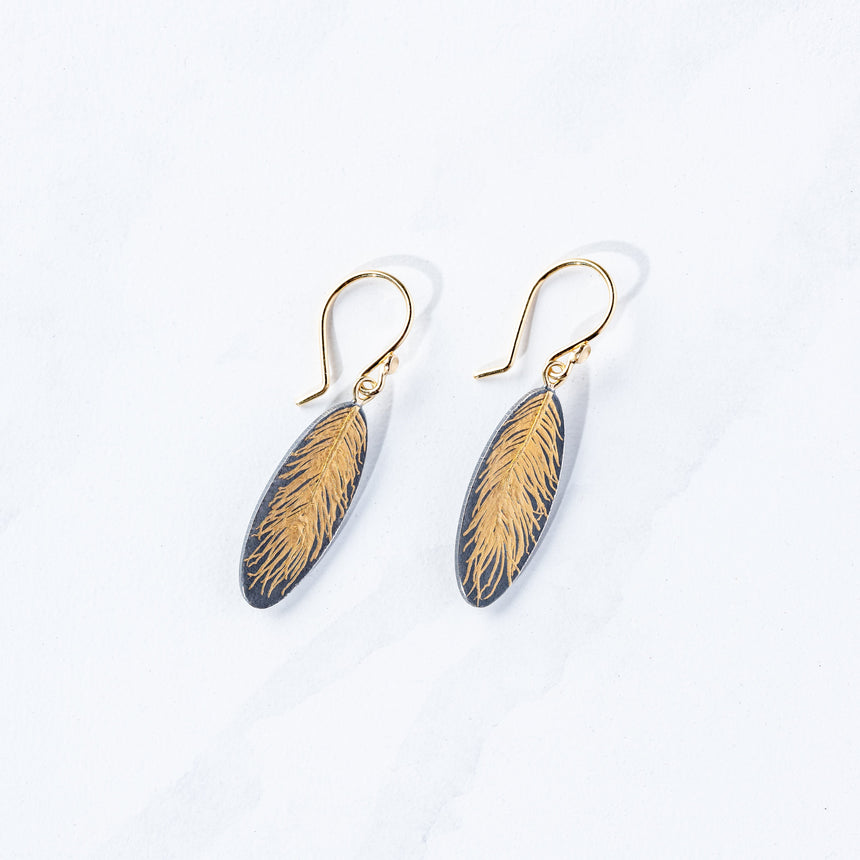 Edna Madera - N° 232 Feather Dangles (M) Earrings Day in the Life Gallery