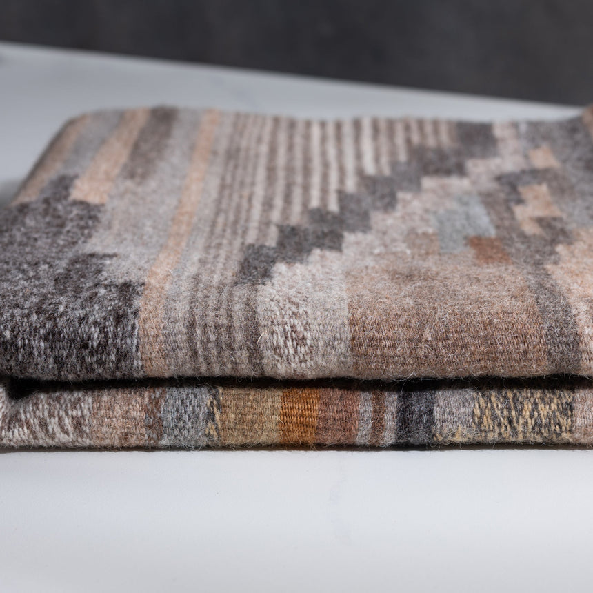 Francisco Bautista - Handwoven Natural Wool/Walnut Rug Rug Day in the Life Gallery