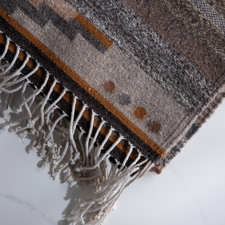 Francisco Bautista - Handwoven Natural Wool/Walnut Rug Rug Day in the Life Gallery