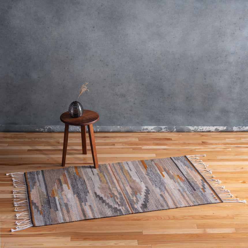 Francisco Bautista - Handwoven Natural Wool/Walnut Rug Rug Day in the Life Gallery