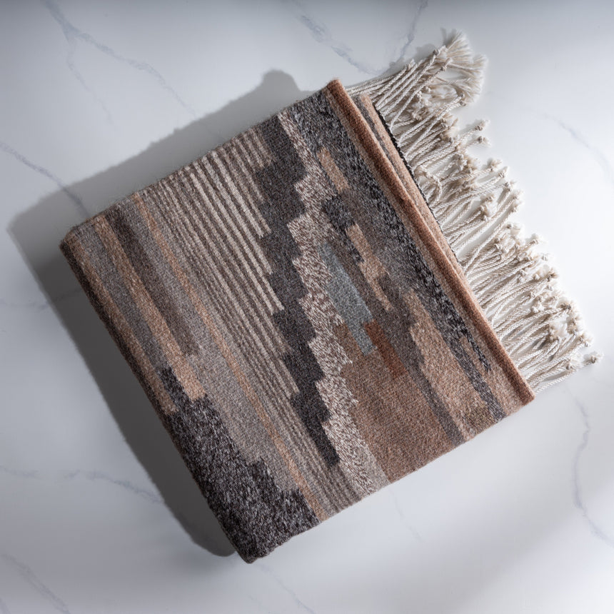 Francisco Bautista - Handwoven Natural Wool/Walnut Rug Rug Day in the Life Gallery