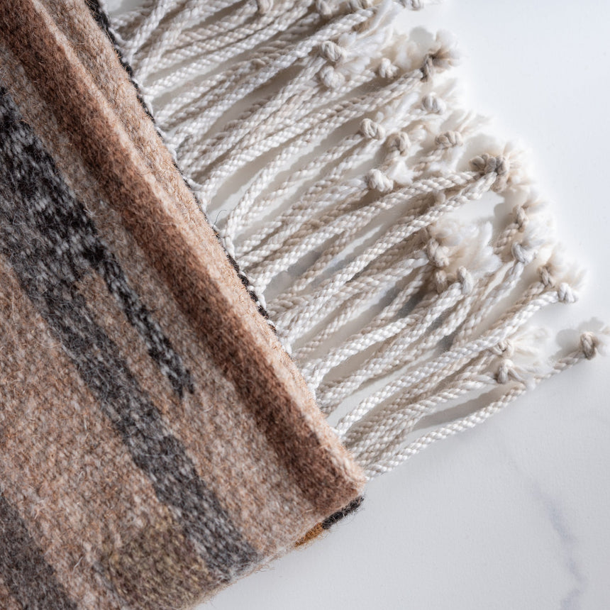 Francisco Bautista - Handwoven Natural Wool/Walnut Rug Rug Day in the Life Gallery
