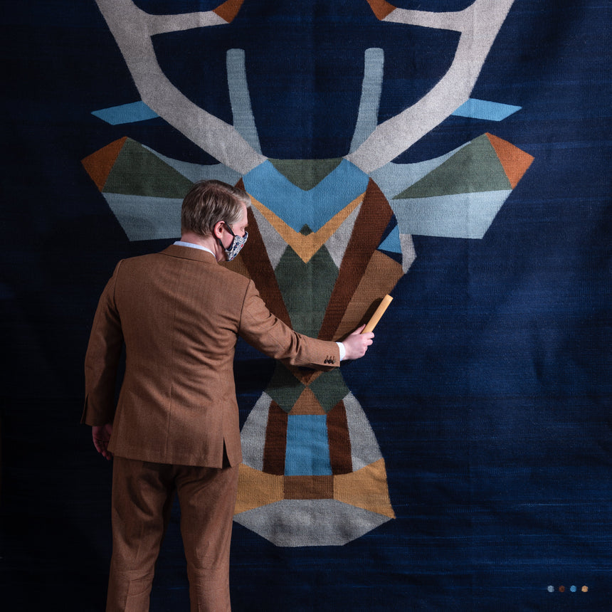 Francisco Bautista - Handwoven Stag Rug Rug Day in the Life Gallery