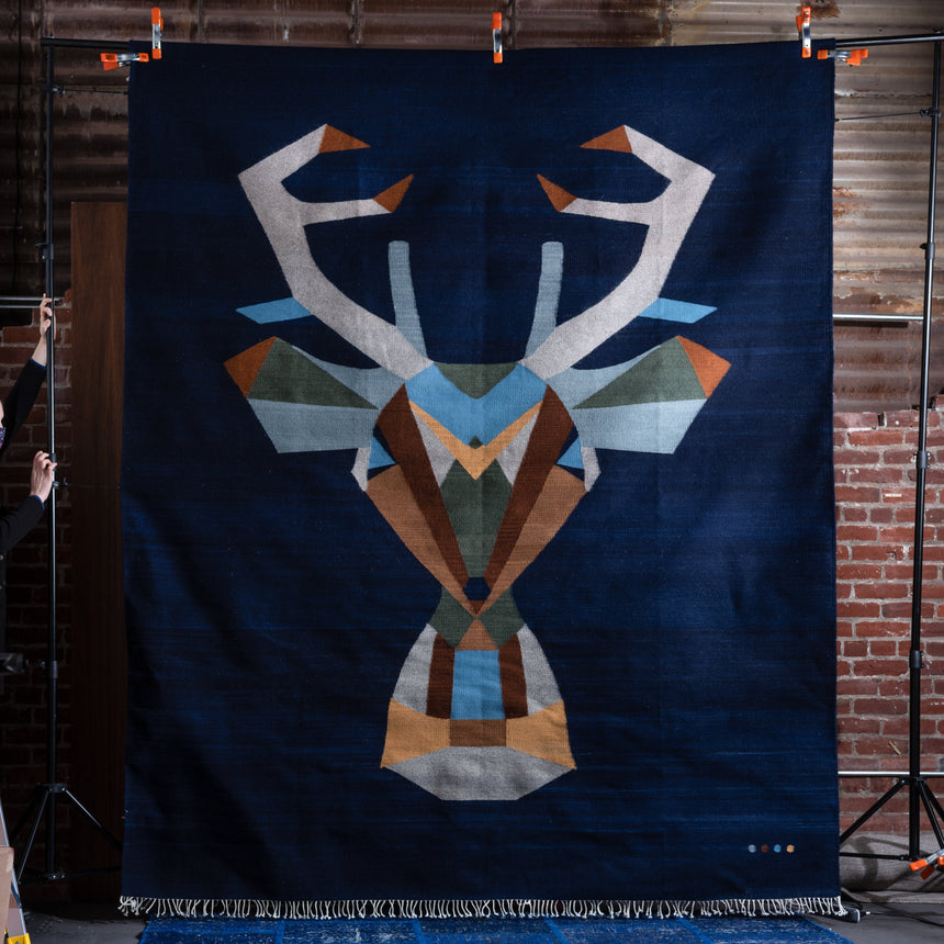 Francisco Bautista - Handwoven Stag Rug Rug Day in the Life Gallery