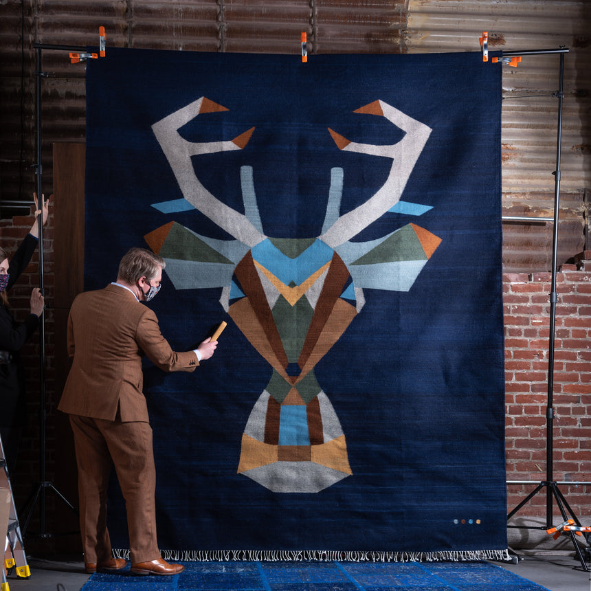 Francisco Bautista - Handwoven Stag Rug Rug Day in the Life Gallery
