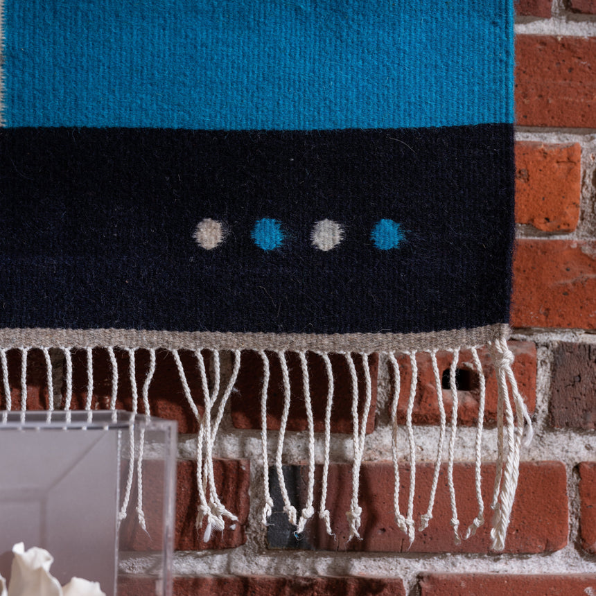 Francisco & Laura Bautista - Handwoven Modern Blue Rug Rug Day in the Life Gallery
