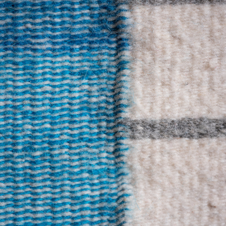 Francisco & Laura Bautista - Handwoven Modern Blue Rug Rug Day in the Life Gallery
