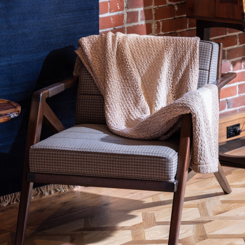 Helen Howe - Tuck Rib Throw (Camel/Sand) Throw Blanket Day in the Life Gallery