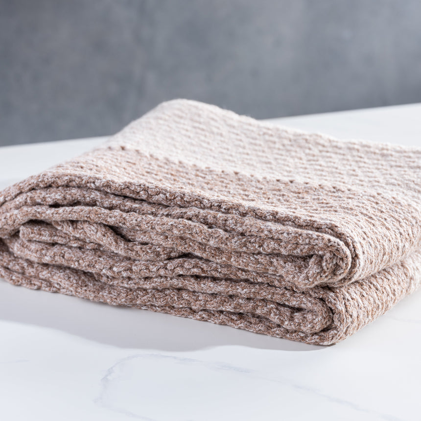 Helen Howe - Tuck Rib Throw (Camel/Sand) Throw Blanket Day in the Life Gallery