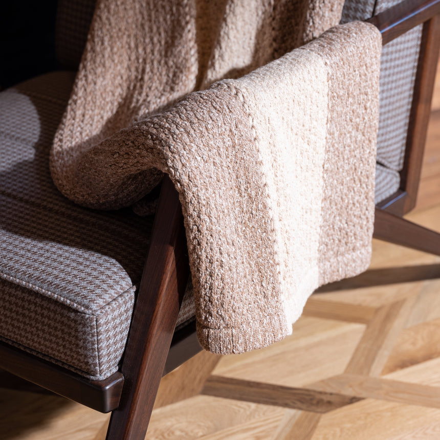 Helen Howe - Tuck Rib Throw (Camel/Sand) Throw Blanket Day in the Life Gallery