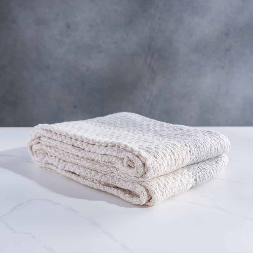 Helen Howe - Tuck Rib Throw (Ecru/Silver) Throw Blanket Day in the Life Gallery