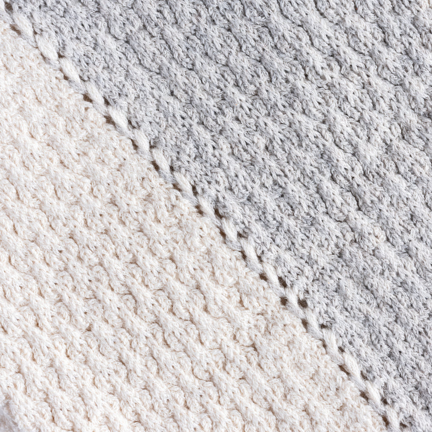 Helen Howe - Tuck Rib Throw (Ecru/Silver) Throw Blanket Day in the Life Gallery