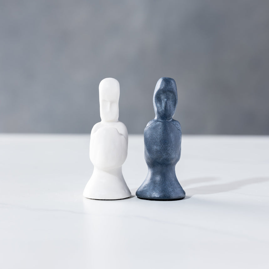 Jenny Poston - Modernist Porcelain Chess Set & Board Chess Set Day in the Life Gallery and Design Studio