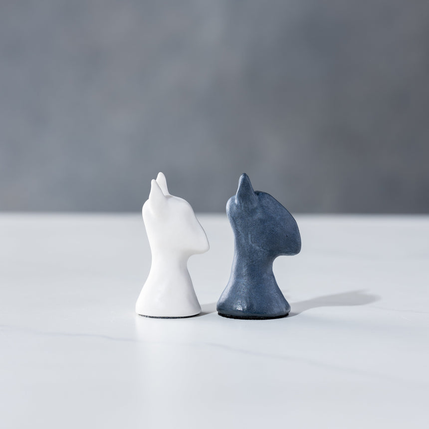 Jenny Poston - Modernist Porcelain Chess Set & Board Chess Set Day in the Life Gallery and Design Studio