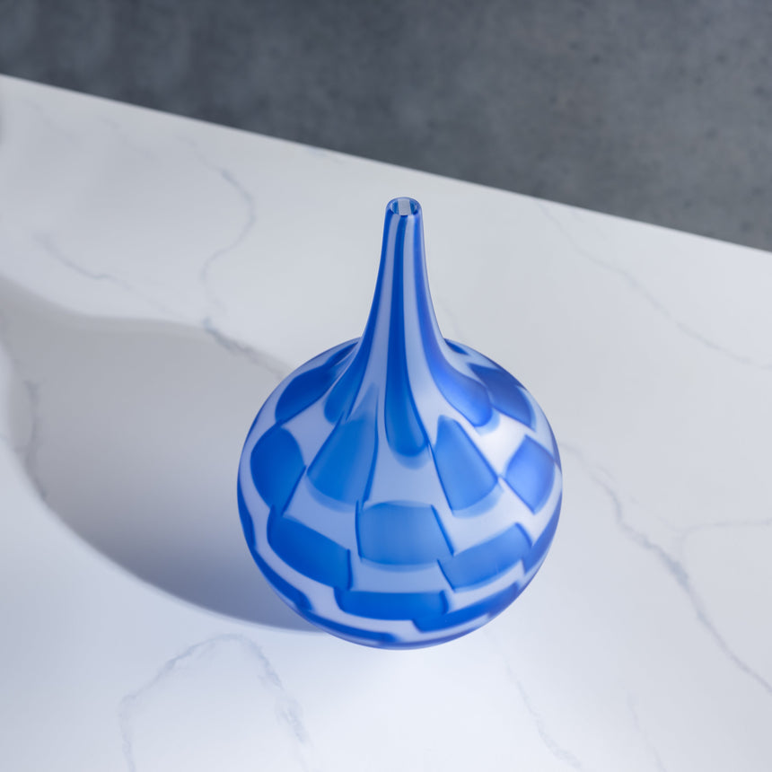 John Geci - Cobalt Checkered Vase Glass Bowl Day in the Life Gallery