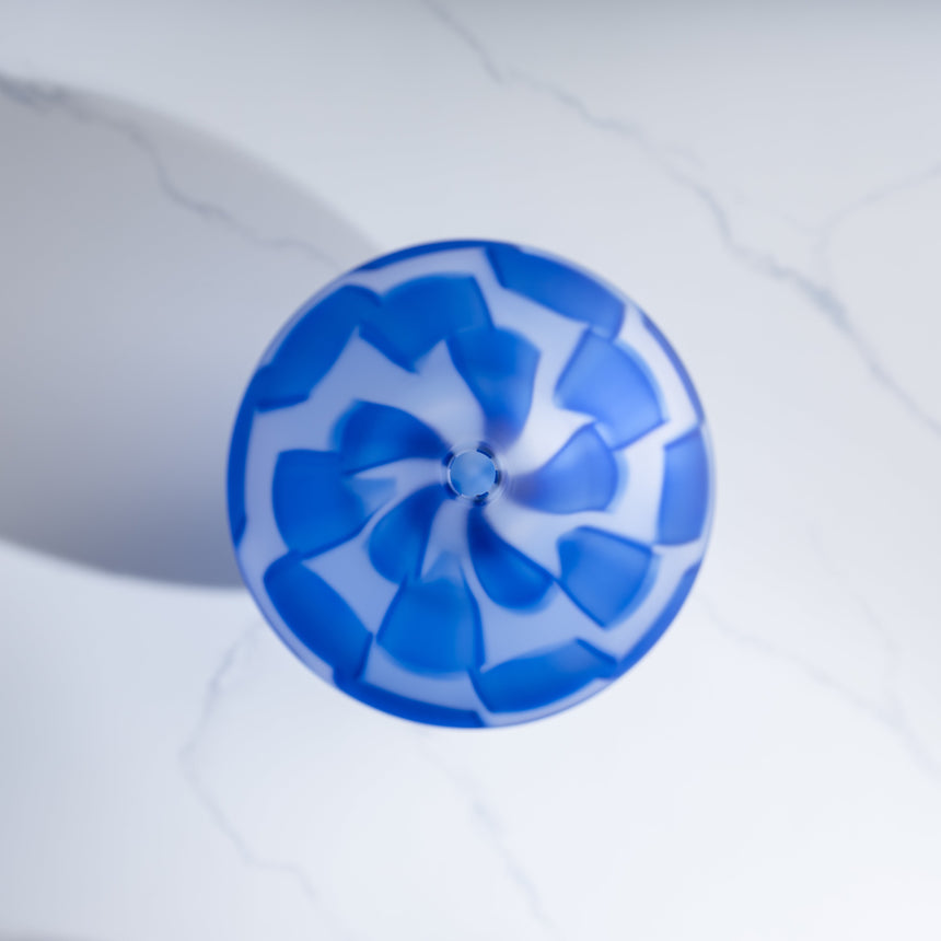 John Geci - Cobalt Checkered Vase Glass Bowl Day in the Life Gallery