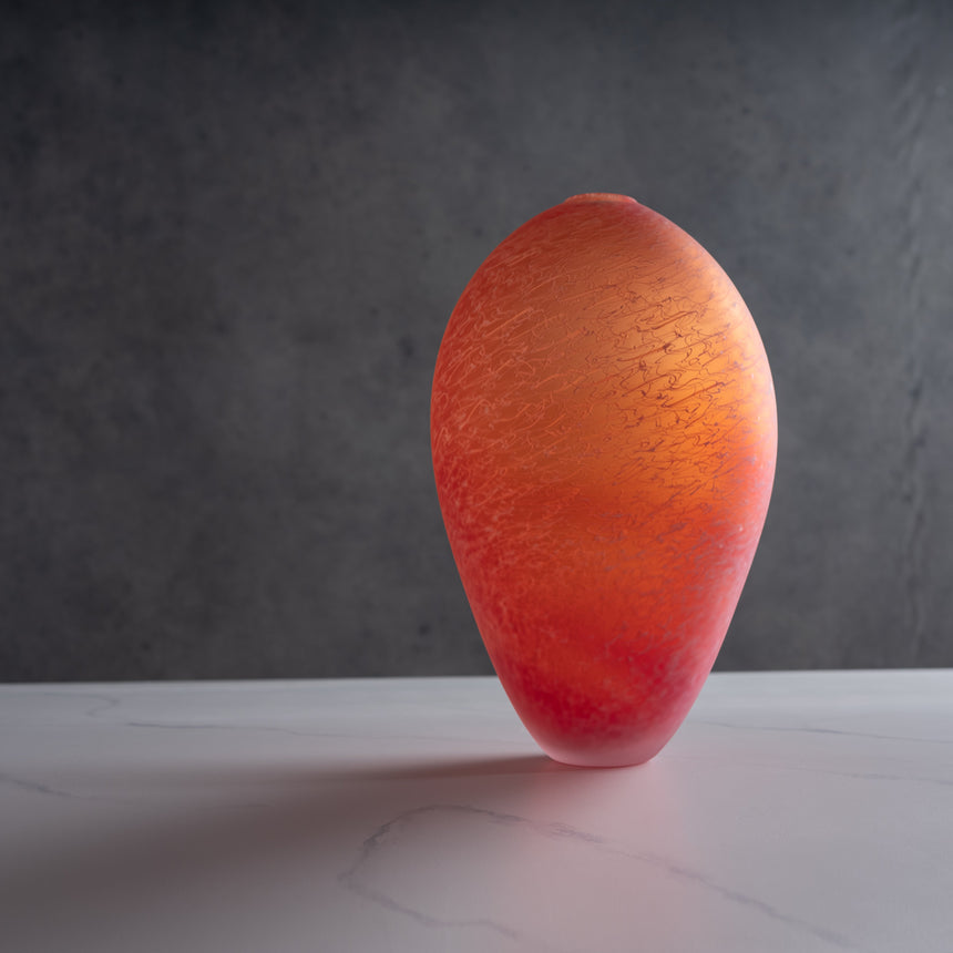 John Geci - Red "Merletto" Vase Glass Bowl Day in the Life Gallery
