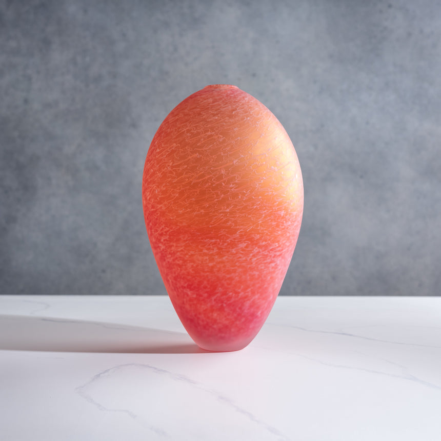 John Geci - Red "Merletto" Vase Glass Bowl Day in the Life Gallery