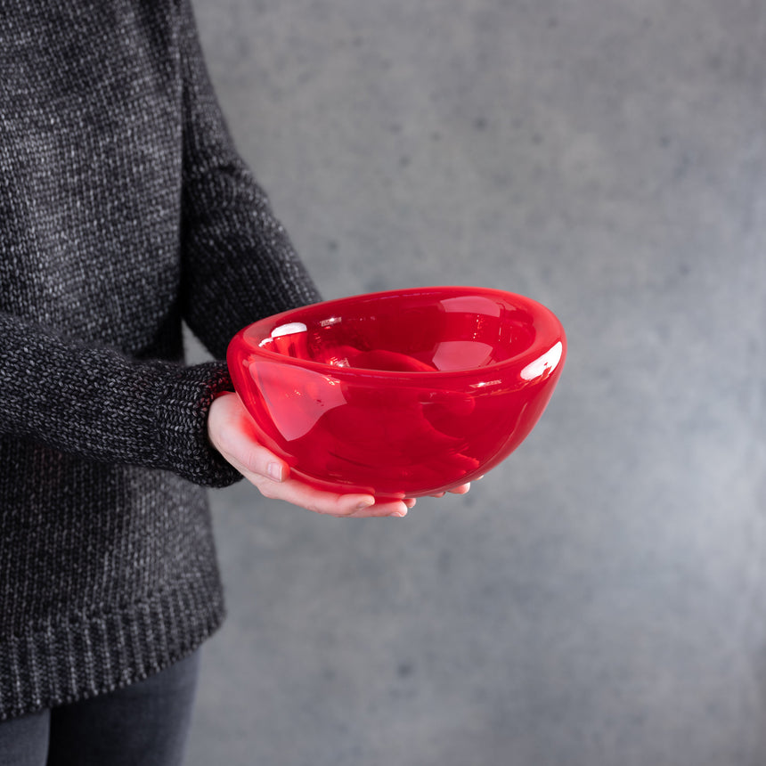 John Geci - Solid Red Eclipse Bowl Glass Bowl Day in the Life Gallery