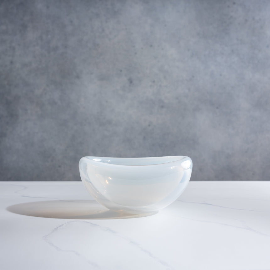 John Geci - Solid White Eclipse Bowl Glass Bowl Day in the Life Gallery