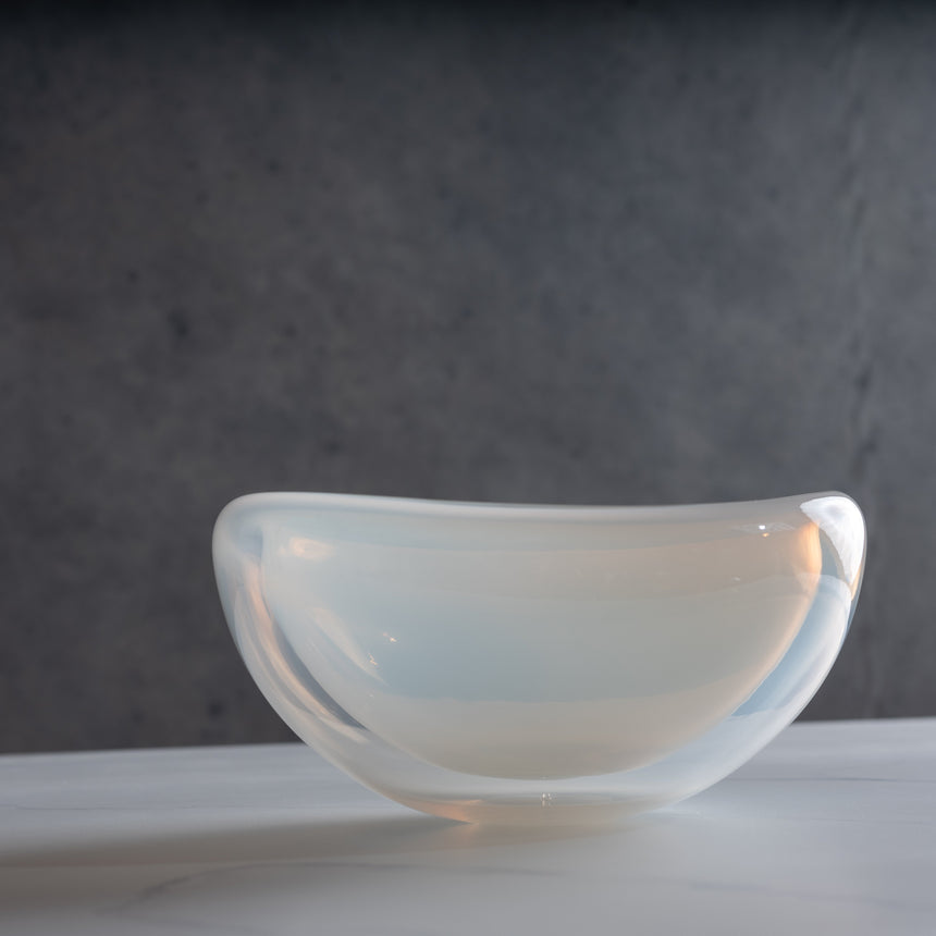 John Geci - Solid White Eclipse Bowl Glass Bowl Day in the Life Gallery