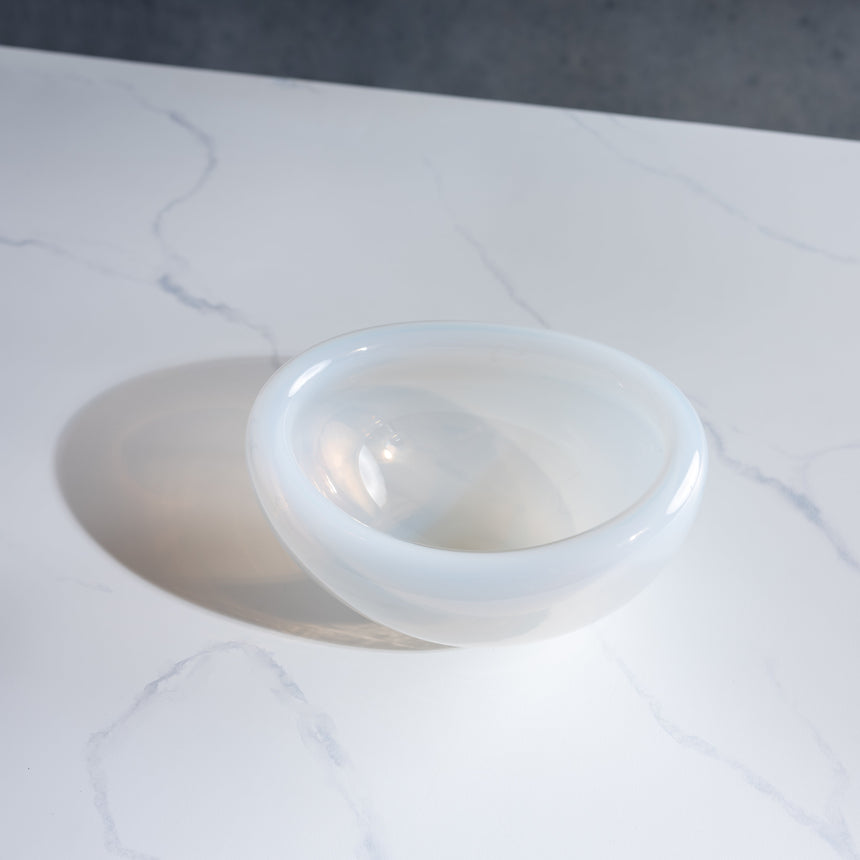 John Geci - Solid White Eclipse Bowl Glass Bowl Day in the Life Gallery