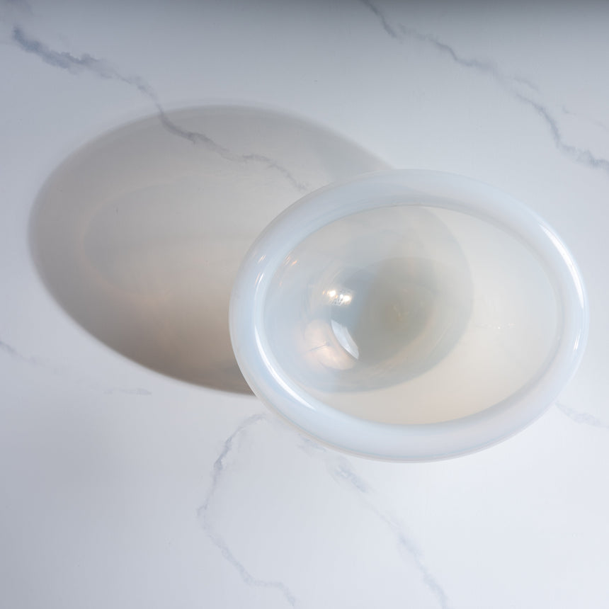 John Geci - Solid White Eclipse Bowl Glass Bowl Day in the Life Gallery