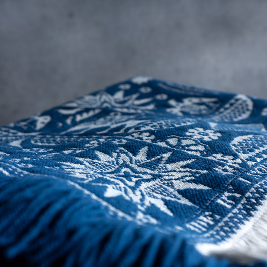Justin Squizzero - Handwoven Indigo Coverlet Blanket Day in the Life Gallery
