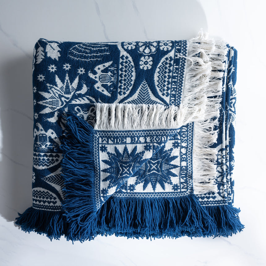 Justin Squizzero - Handwoven Indigo Coverlet Blanket Day in the Life Gallery