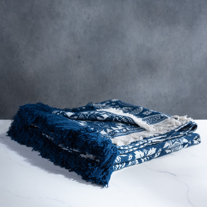 Justin Squizzero - Handwoven Indigo Coverlet Blanket Day in the Life Gallery