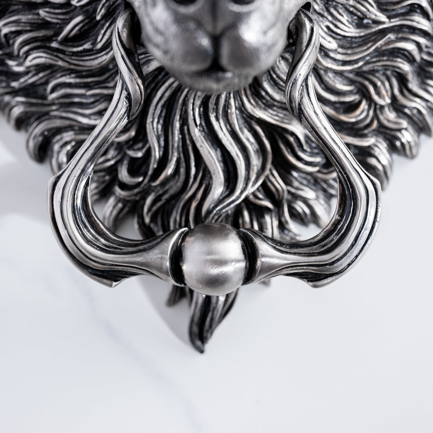 Karl Sanders - Nickel-Plated Bronze Wolf Door Knocker (Large) Door Knocker Day in the Life Gallery