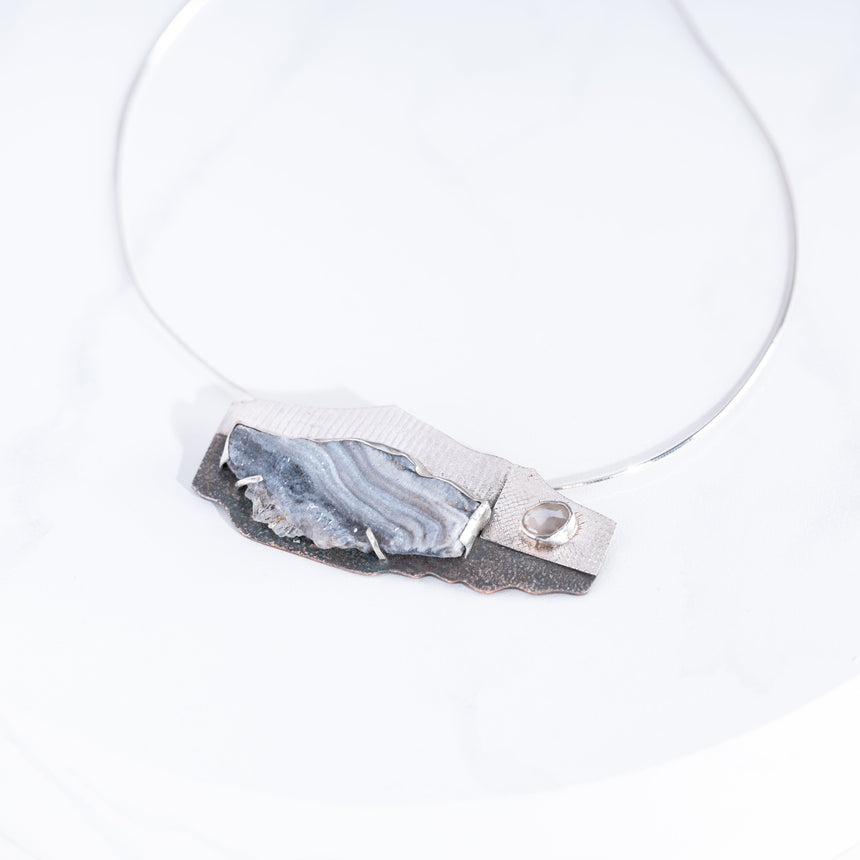 Marie-Hélène Rake - Moonstone and Druzy Necklace Necklace Day in the Life Gallery