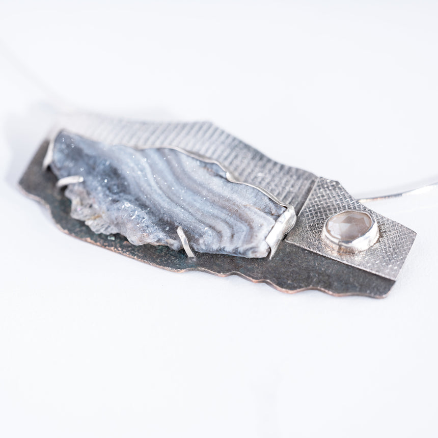 Marie-Hélène Rake - Moonstone and Druzy Necklace Necklace Day in the Life Gallery
