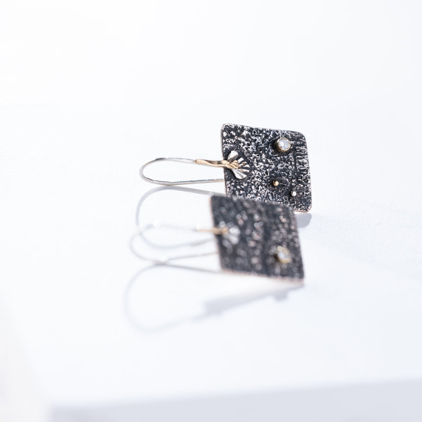 Marie-Hélène Rake - Shibuishi Diamond Earrings Silver Cuff Day in the Life Gallery