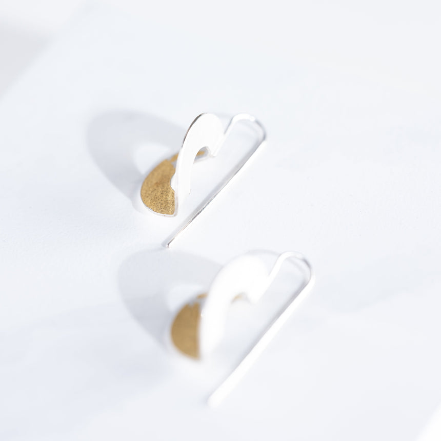 Marie-Hélène Rake - Silver and Gold Circle Earrings Earring Day in the Life Gallery