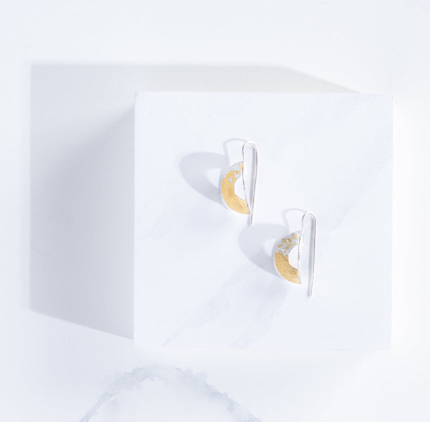 Marie-Hélène Rake - Silver and Gold Circle Earrings Earring Day in the Life Gallery