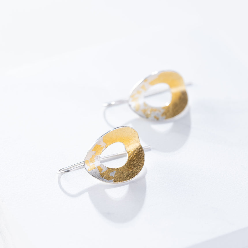 Marie-Hélène Rake - Silver and Gold Circle Earrings Earring Day in the Life Gallery