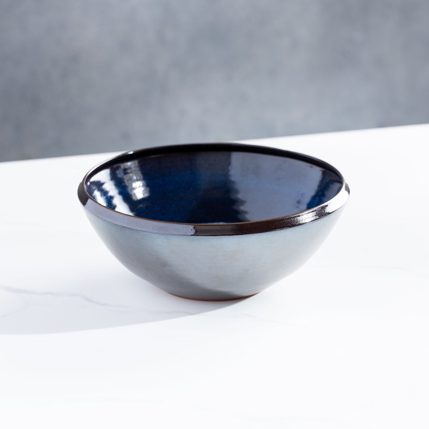 Michael Newsome - Beveled Blue Bowl Ceramic Bowl Day in the Life Gallery and Design Studio