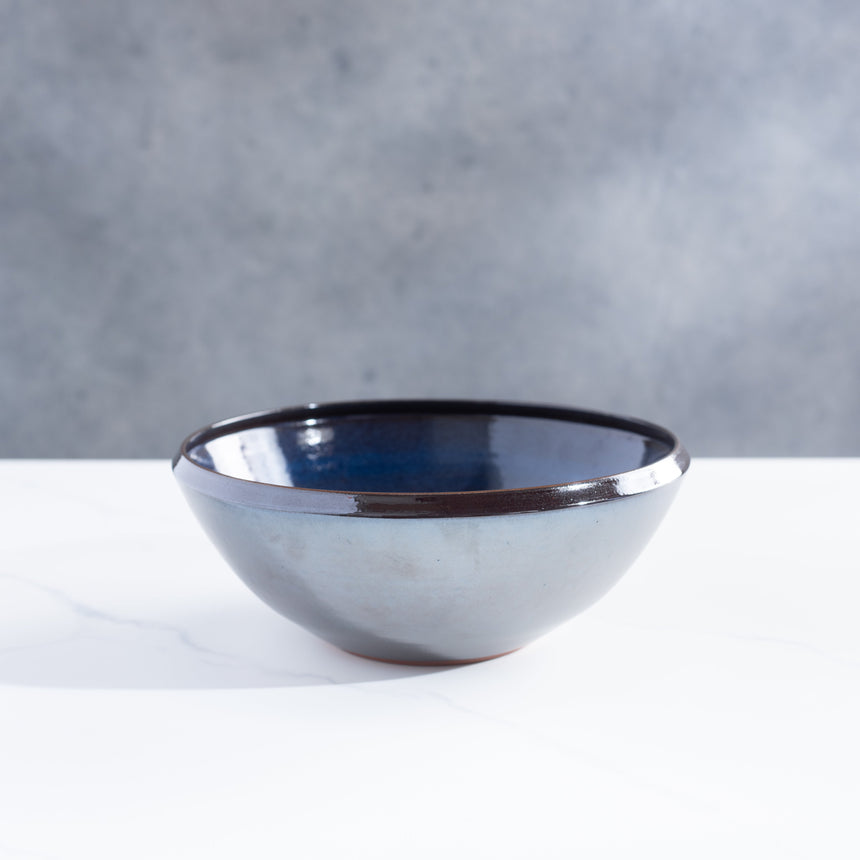 Michael Newsome - Beveled Blue Bowl Ceramic Bowl Day in the Life Gallery and Design Studio