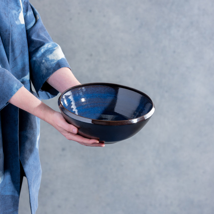 Michael Newsome - Beveled Blue Bowl Ceramic Bowl Day in the Life Gallery and Design Studio 