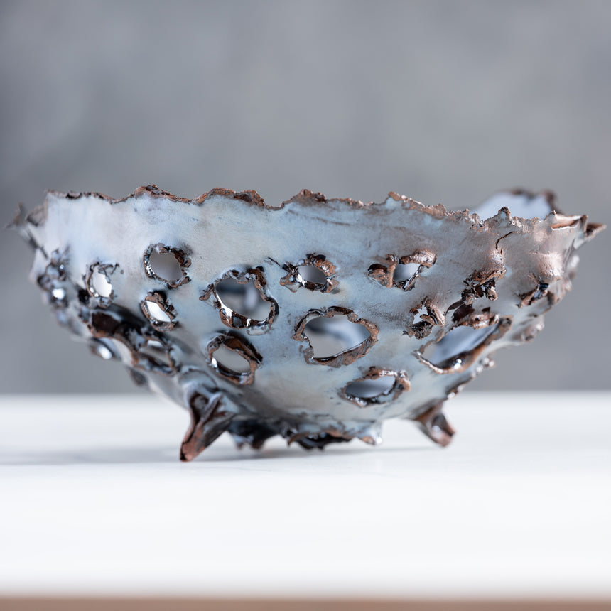 Michael Newsome - Perforated Bowl Ceramic Bowl Day in the Life Gallery and Design Studio