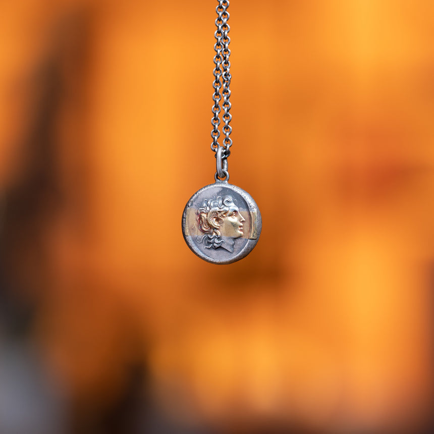 Olithica - Silver and Gold Medusa Pendant Silver Pendant Necklace Day in the Life Gallery