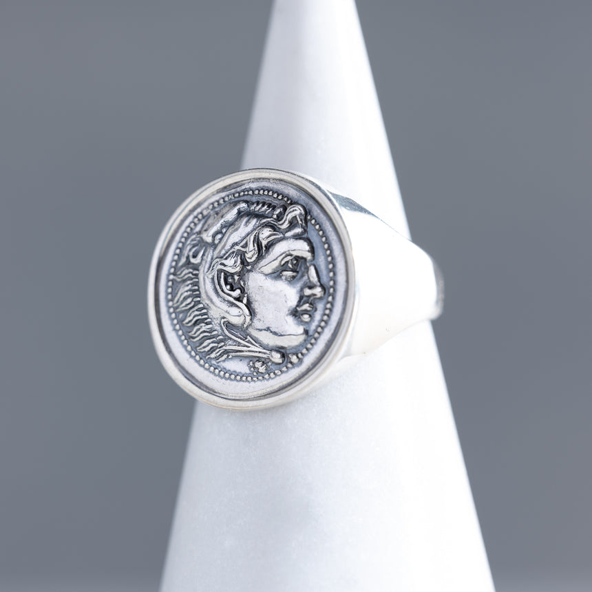 Olithica - Silver Alexander Signet Ring Silver Ring Day in the Life Gallery 