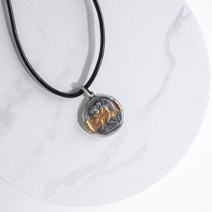 Olithica - Silver and Gold Chronus Pendant Silver Pendant Necklace Day in the Life Gallery