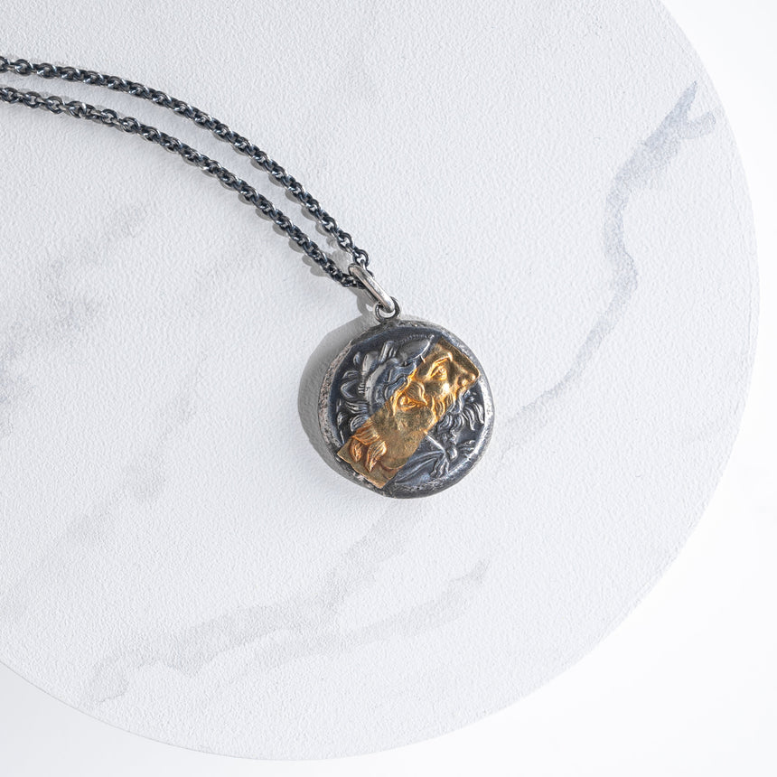 Olithica - Silver and Gold Hercules Pendant #1 Silver Pendant Necklace Day in the Life Gallery 